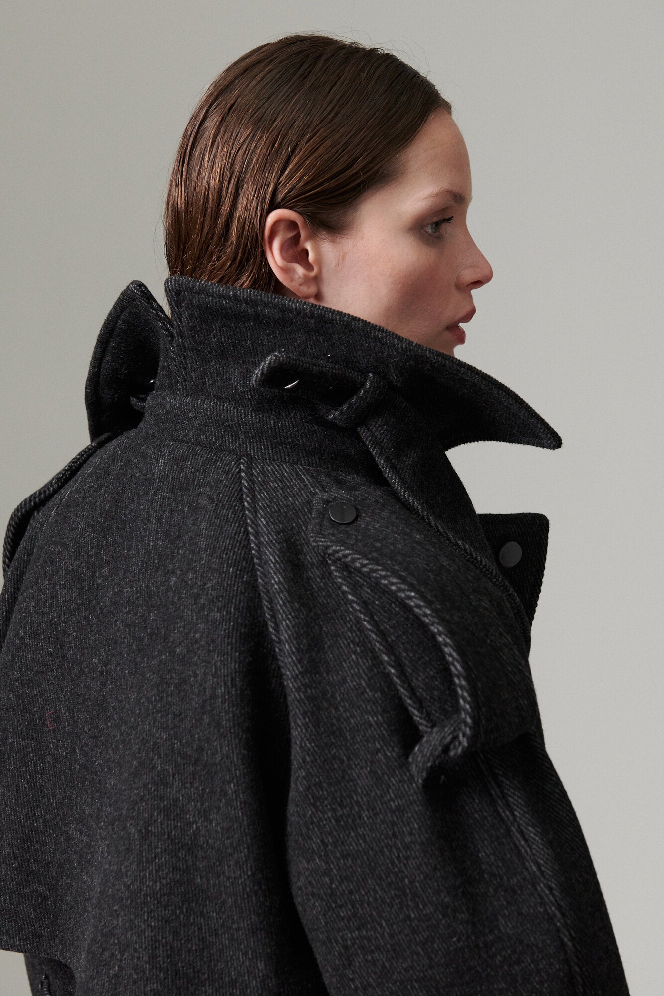 Capthin Structure uldfrakke - Grey Twill